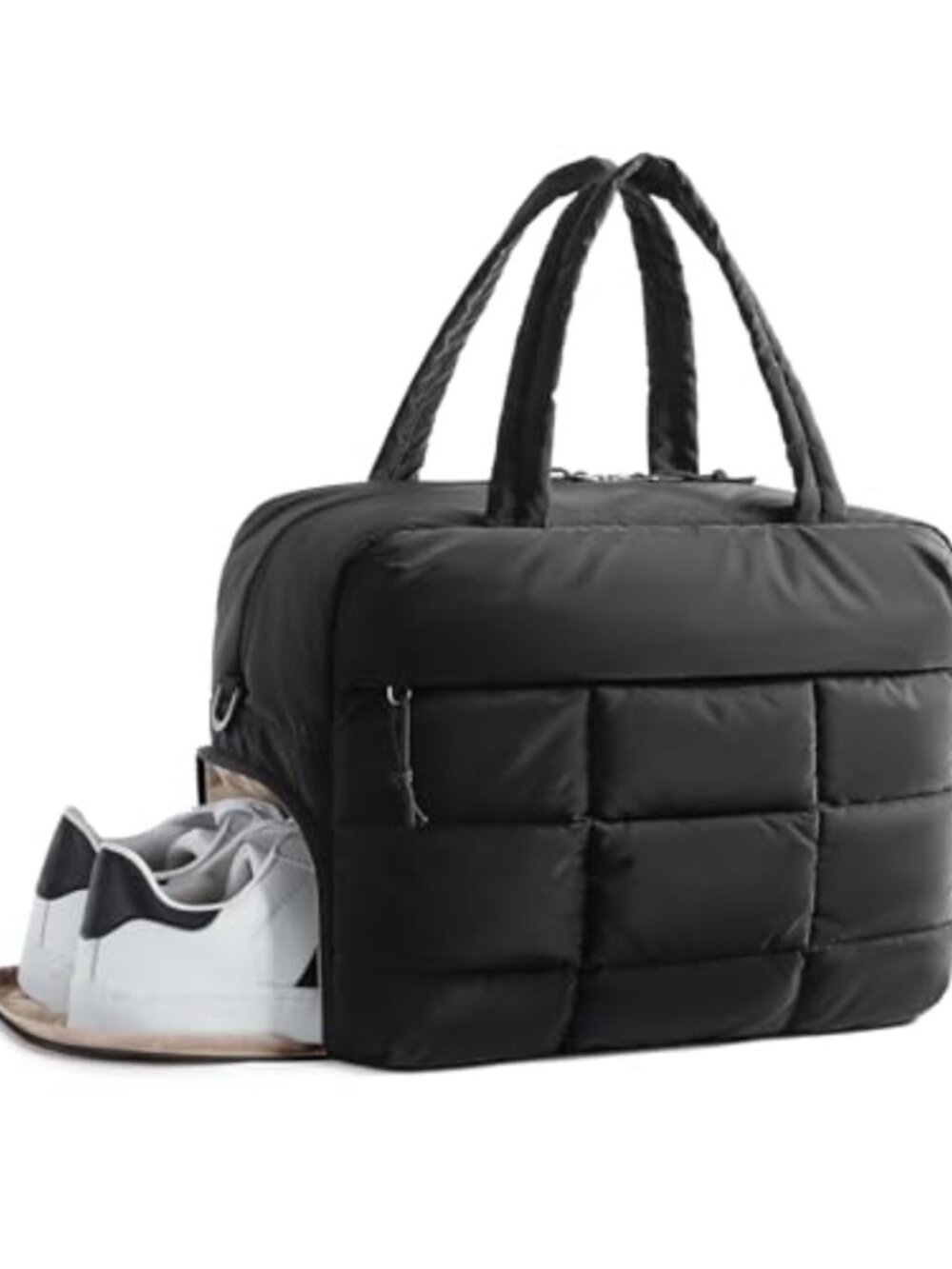 Puffer Travel Duffel Bag - Water Resistant Nylon Weekender Gym Bag